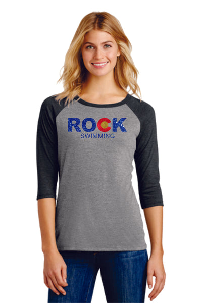 Rock Swimming Ladies Raglan Tee- 4 Colors Matte or Glitter