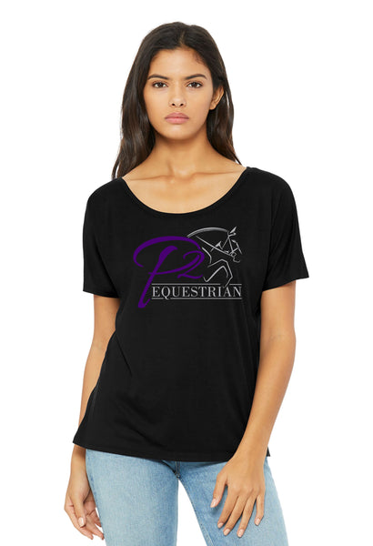 P2 Equestrian Slouchy Ladies Tee- Matte or Glitter