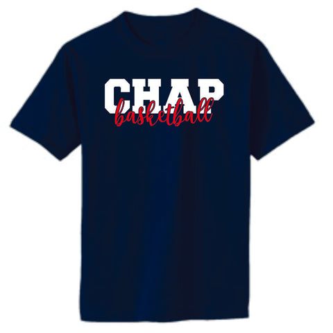 Chap Basketball Basic SCRIPT Tee- Matte or Glitter