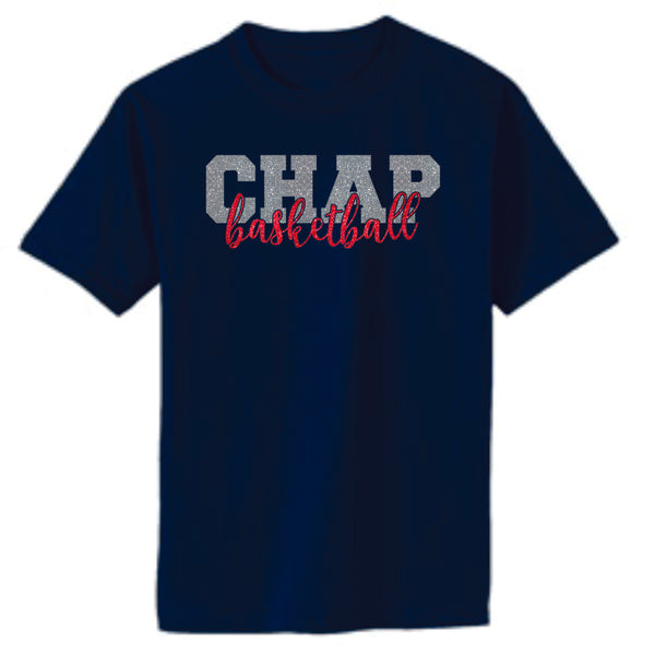 Chap Basketball Basic SCRIPT Tee- Matte or Glitter