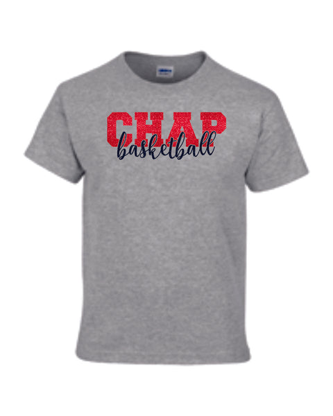 Chap Basketball Basic SCRIPT Tee- Matte or Glitter