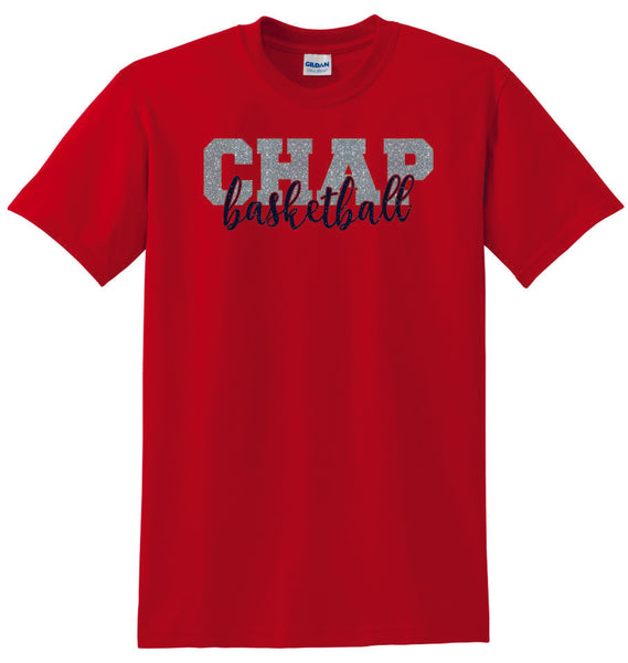 Chap Basketball Basic SCRIPT Tee- Matte or Glitter