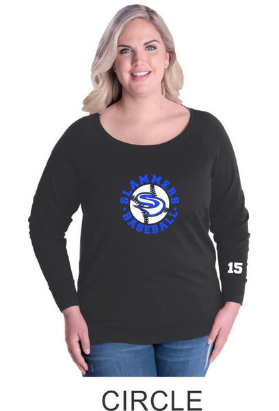 Slammers Curvy Ladies Slouchy Pullover- in 3 designs- Matte or Glitter