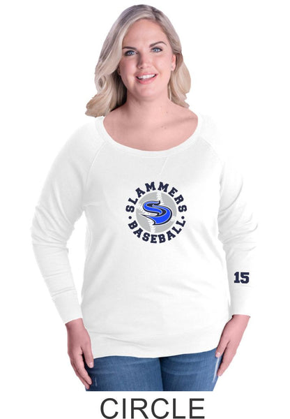 Slammers Curvy Ladies Slouchy Pullover- in 3 designs- Matte or Glitter