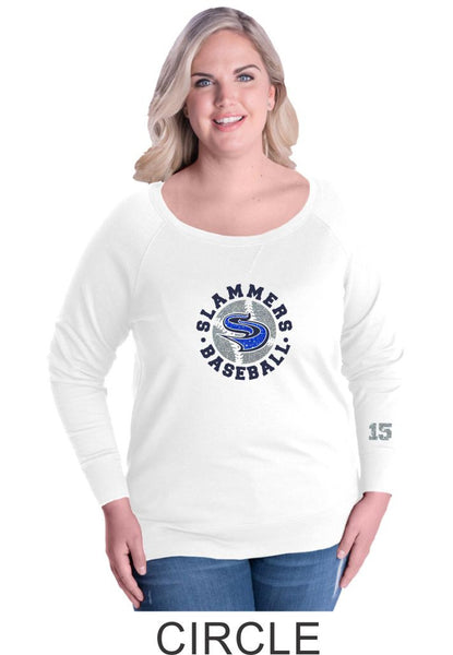 Slammers Curvy Ladies Slouchy Pullover- in 3 designs- Matte or Glitter