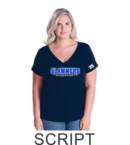 Slammers Curvy Ladies Tee- 3 designs- Matte or Glitter