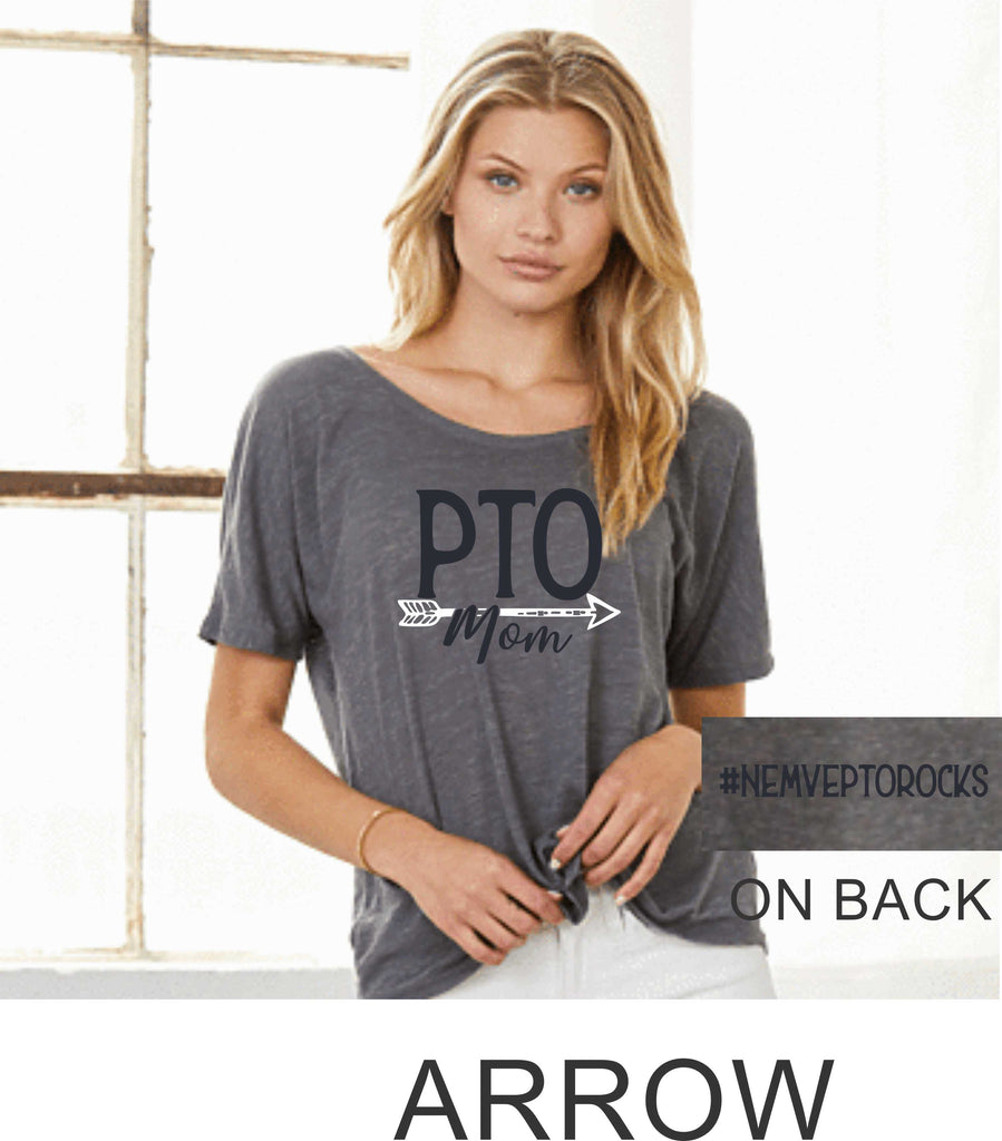 NE MVE PTO Ladies Slouchy Tee 5 Designs Matte or Glitter