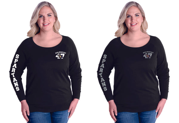Spartans Curvy Ladies Slouchy Pullover- Matte or Glitter