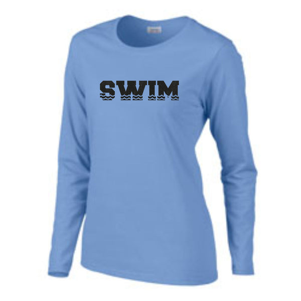 Swim Waves Ladies Long Sleeve Tee- Matte or Glitter