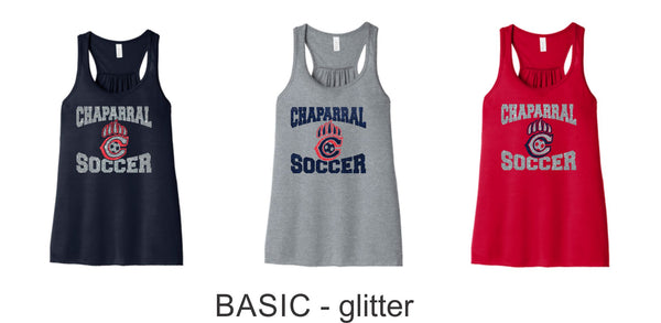 Chap Soccer Flowy Tank- 5 designs- Matte or Glitter