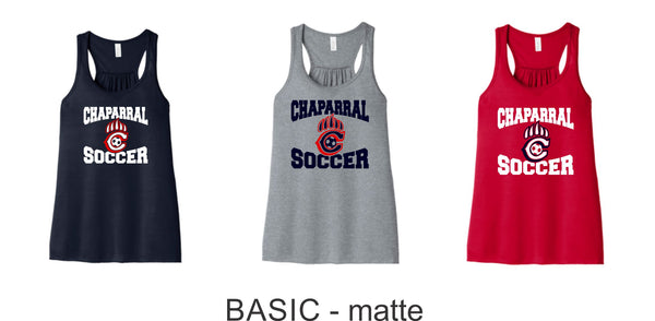 Chap Soccer Flowy Tank- 5 designs- Matte or Glitter