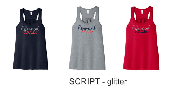 Chap Soccer Flowy Tank- 5 designs- Matte or Glitter