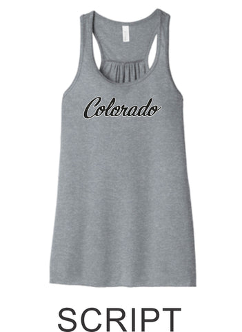 CO Baseball Ladies and Girls Flowy Tank- 7 designs- Matte or Glitter