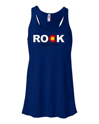 ROCK Swimming Ladies Flowy Tank- 4 colors- Matte or Glitter