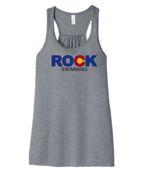 ROCK Swimming Ladies Flowy Tank- 4 colors- Matte or Glitter