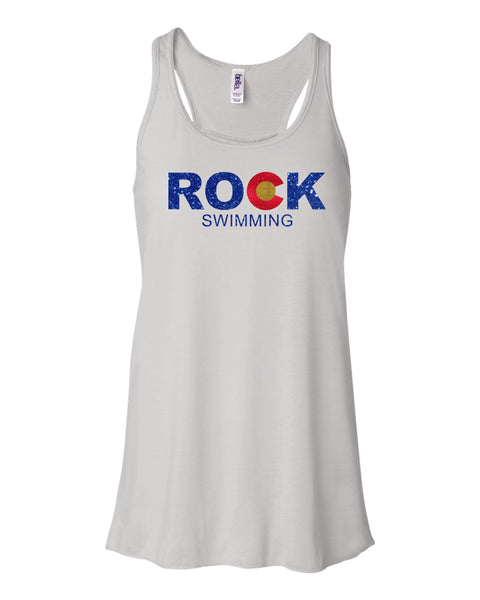 ROCK Swimming Ladies Flowy Tank- 4 colors- Matte or Glitter