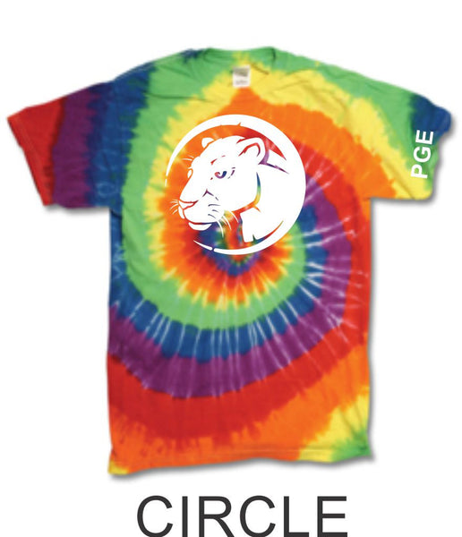 PGE Rainbow Tie Dye Tee- 3 Designs- Matter or Glitter