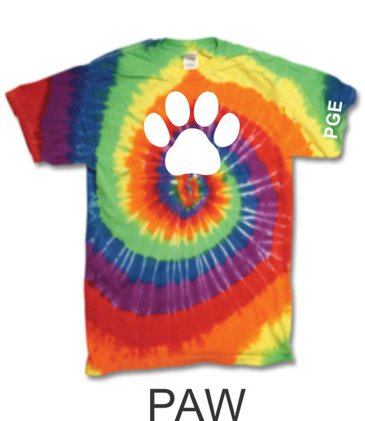 PGE Rainbow Tie Dye Tee- 3 Designs- Matter or Glitter