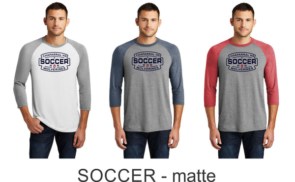 Chap Soccer Unisex Raglan -5 designs - Matte or Glitter