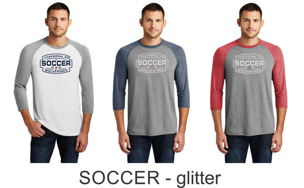 Chap Soccer Unisex Raglan -5 designs - Matte or Glitter