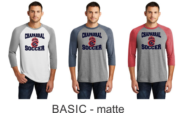 Chap Soccer Unisex Raglan -5 designs - Matte or Glitter