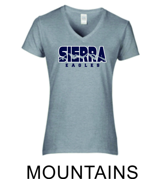 Sierra Ladies Short Sleeve Tee- 4 Designs- Matte or Glitter