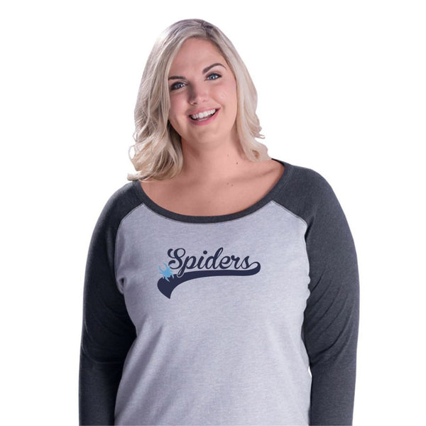 Spiders Curvy Lady Varsity Raglan- Matte or Glitter