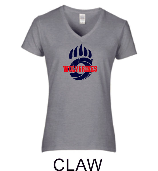 Chap Volleyball Ladies Fit Tee in 4 Designs- Matte or Glitter