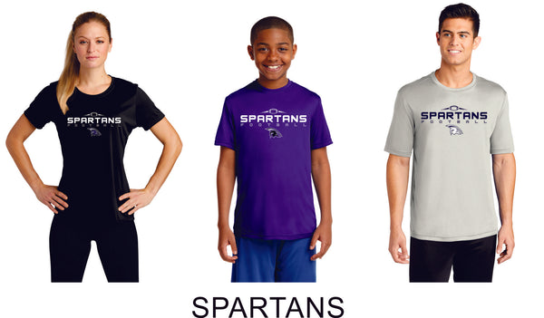 Spartans Wicking Tee- Youth, Ladies, Unisex sizes- 7 Designs