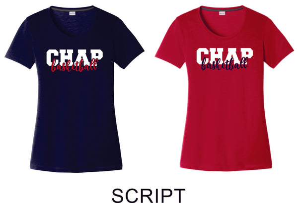 Chap Basketball Sport-Tek Ladies Wicking Tee - 4 designs