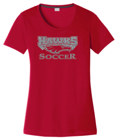 CO Hawks Soccer Ladies Sport-Tek Wicking Tee - Matte or Glitter