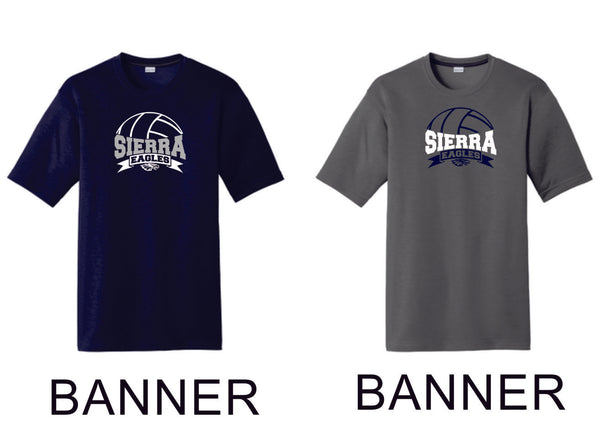 Sierra VOLLEYBALL Sport-Tek Unisex Wicking Tee -4 designs