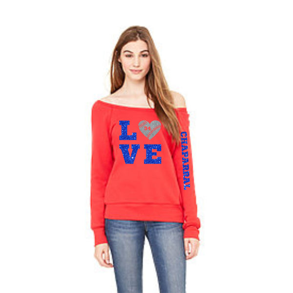 Chap Baseball Love Wideneck Sweatshirt