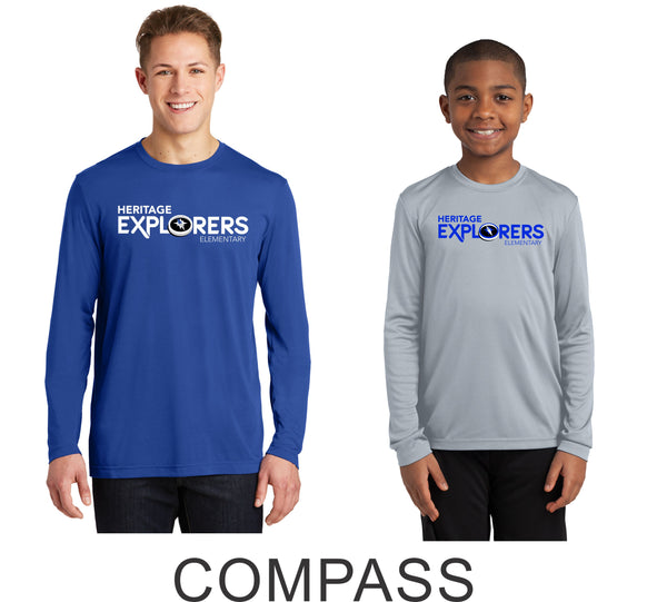 Heritage Long Sleeve Wicking Tee- Youth and Unisex sizes- 3 Designs