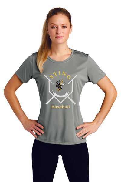 Sting Ladies Wicking Tee-3 designs- 4 colors