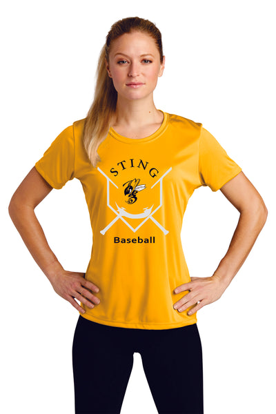 Sting Ladies Wicking Tee-3 designs- 4 colors