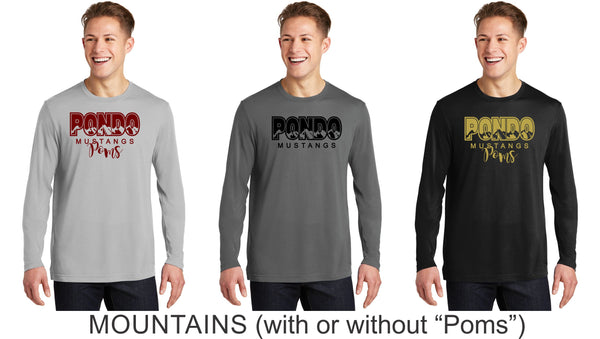 Pondo POMS Long Sleeve Cotton Touch Wicking Tee- 4 Designs