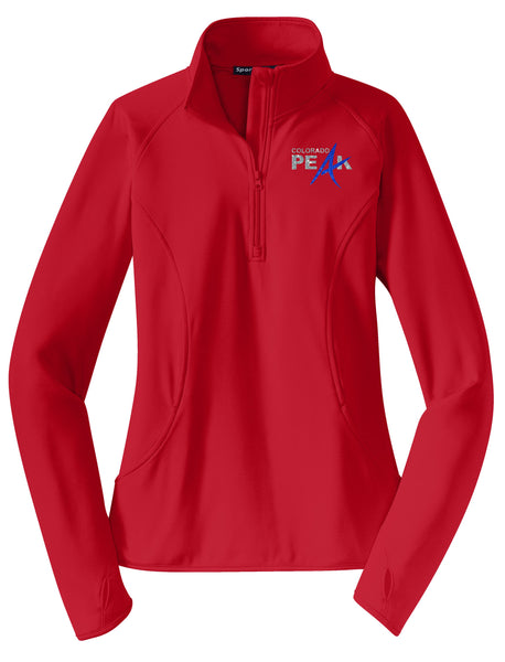 Peak Softball Ladies Sport Wick 1/2 Zip Pullover- Matte or Glitter