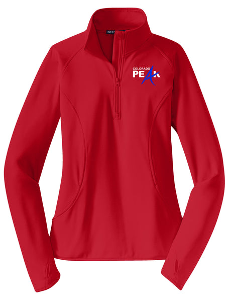 Peak Softball Ladies Sport Wick 1/2 Zip Pullover- Matte or Glitter