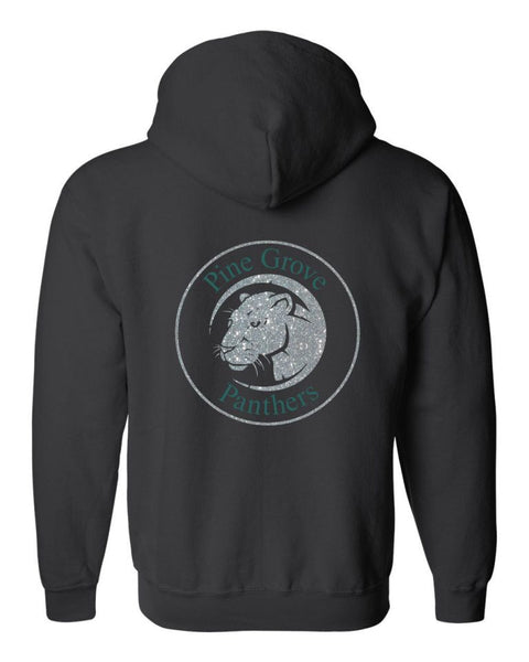 PGE Circle Zip Up Hoodie- 2 Colors -Matte or Glitter